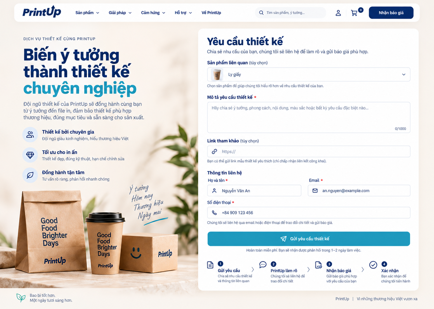 Yêu cầu dịch vụ thiết kế — bố cục desktop